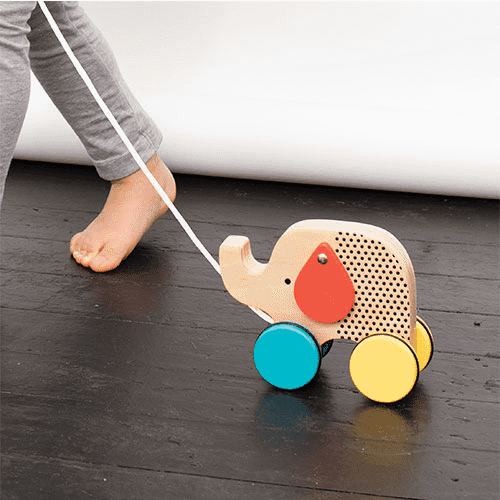 Petit Collage - Elephant Wooden Pull Along Toy
