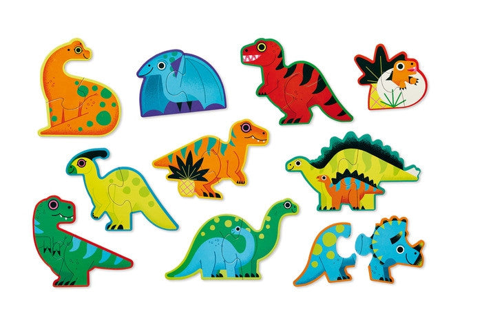 Crocodile Creek Let's Begin 2pc Puzzles - Dinosaurs