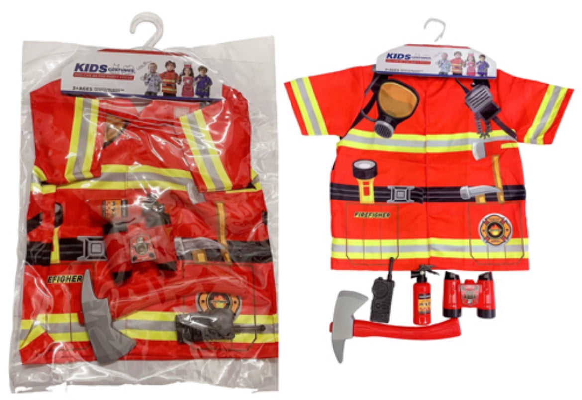 Fire Fighter Dress Up Costume 5pc