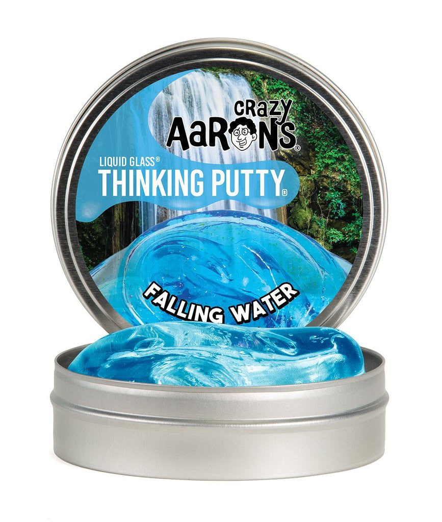 Crazy Aaron's Thinking Putty - Liquid Glass -  Falling Water 4" Tin