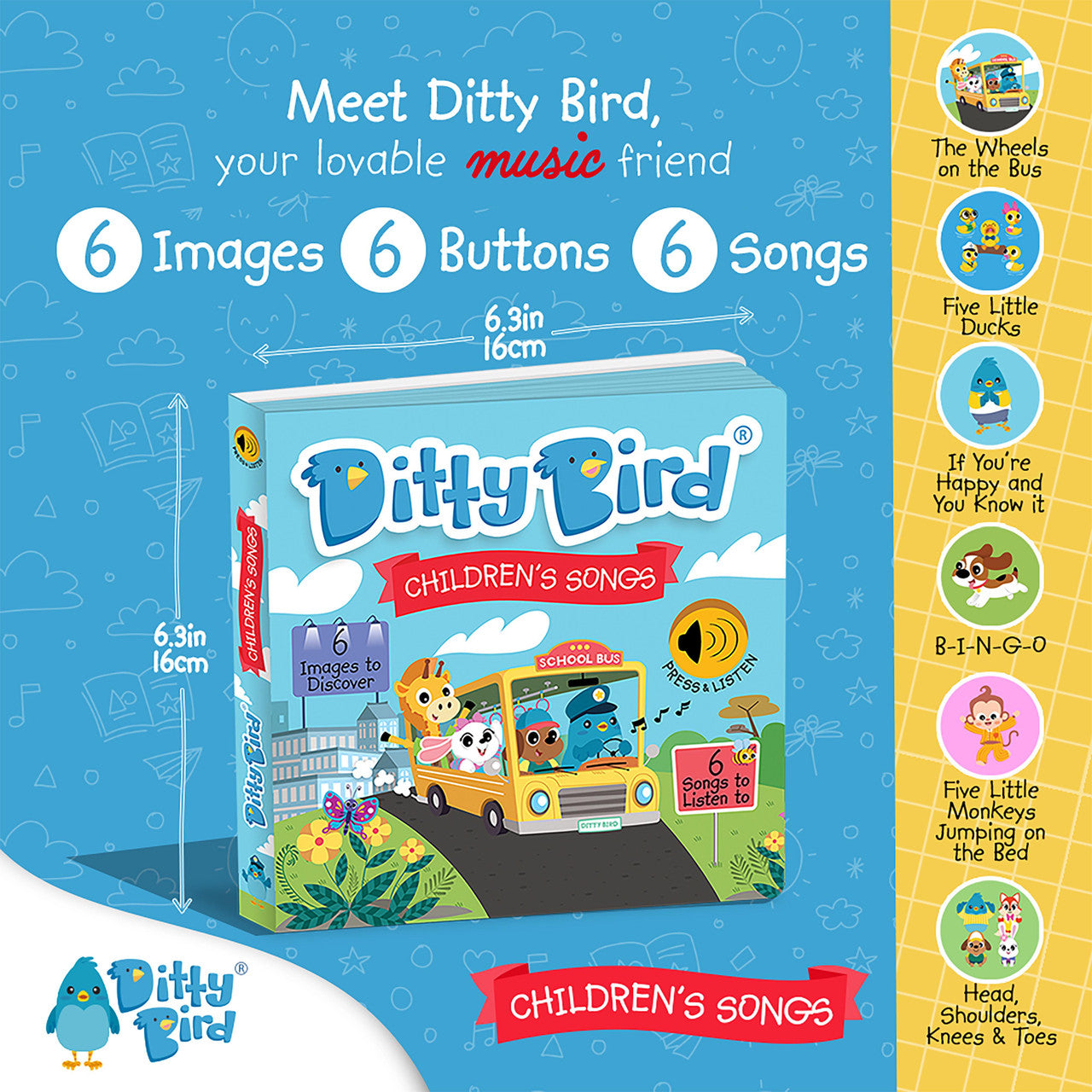 Ditty Bird - Children's Songs Board Book