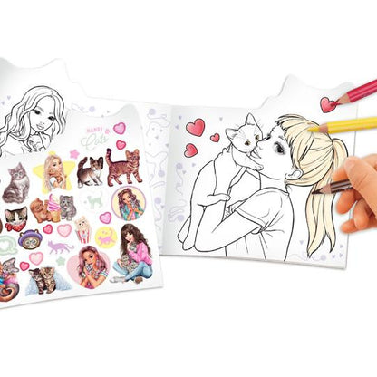 TOPModel - Kitty Shaped Colouring Book