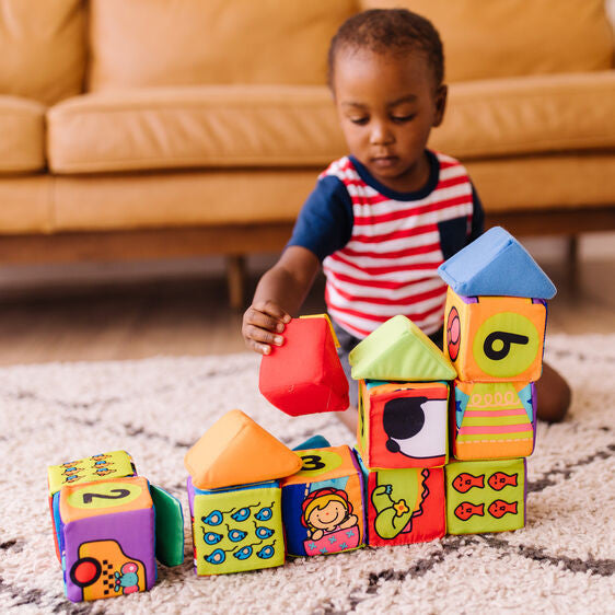 Melissa & Doug - K's Kids - Match & Build Soft Blocks