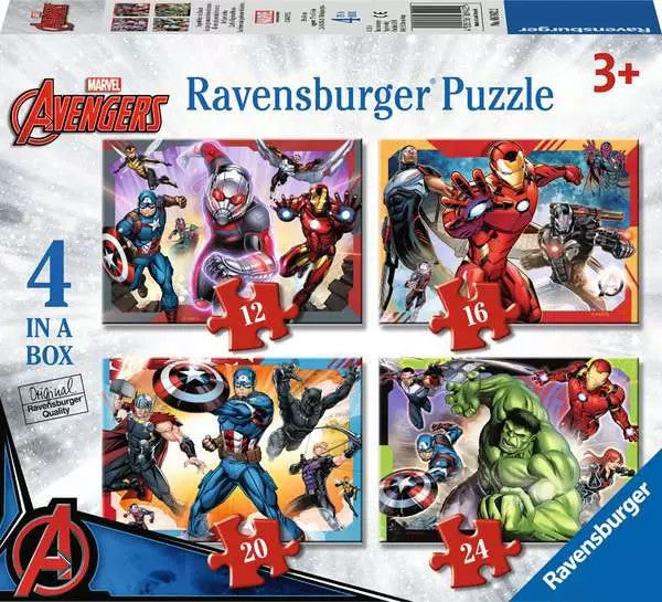 Ravensburger  - Marvel Avengers 4 in a Box - 12, 16, 20, 24pc