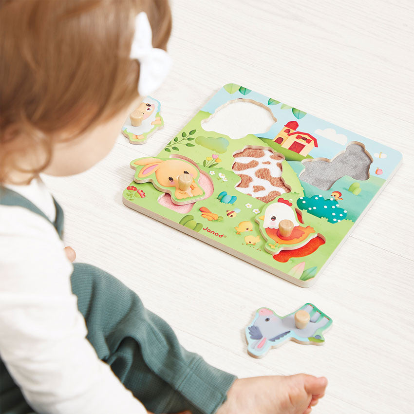 Janod - Tactile Farm Peg Puzzle