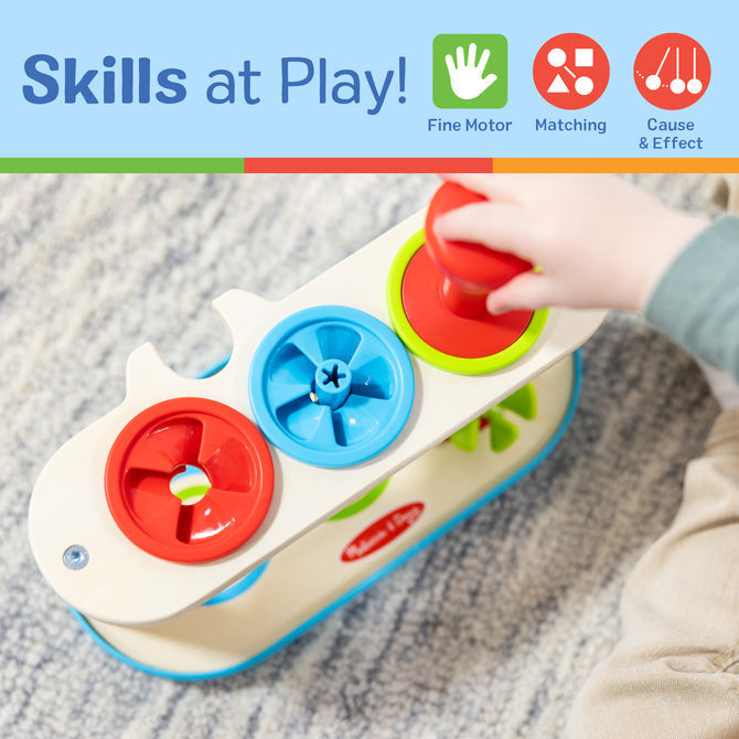 Melissa & Doug -  Match & Push Spinning Tops