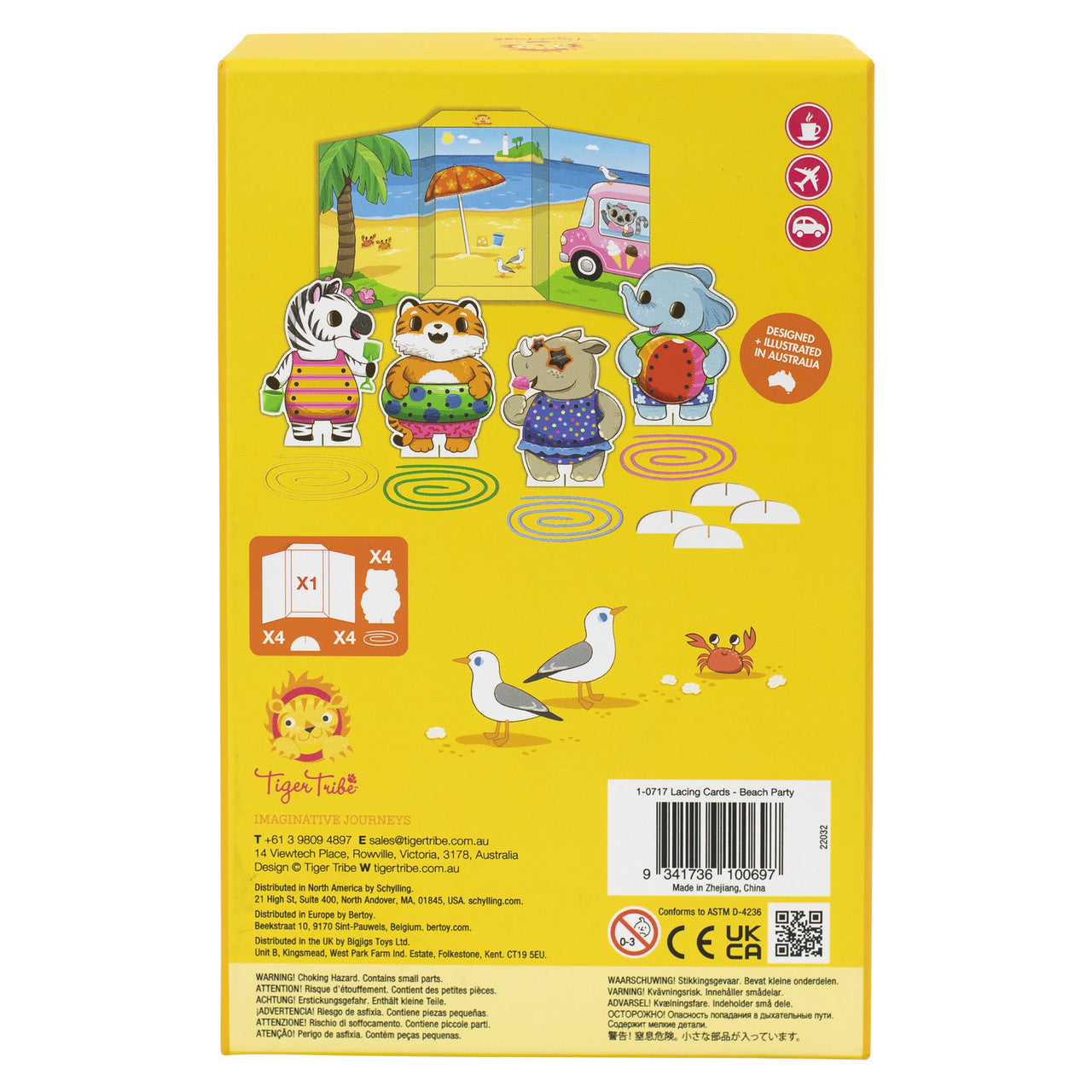 Tiger Tribe Lacing Cards Set - Beach Party