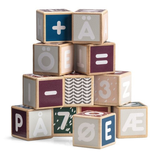 Micki Senses - Wooden Letters and Numbers Building Blocks 36 pcs
