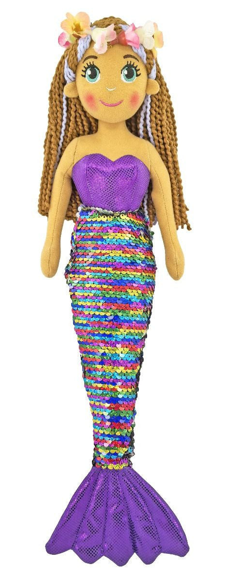 Cotton Candy - 45cm ARIA Purple Rbw Flip Sequined Tail Mermaid