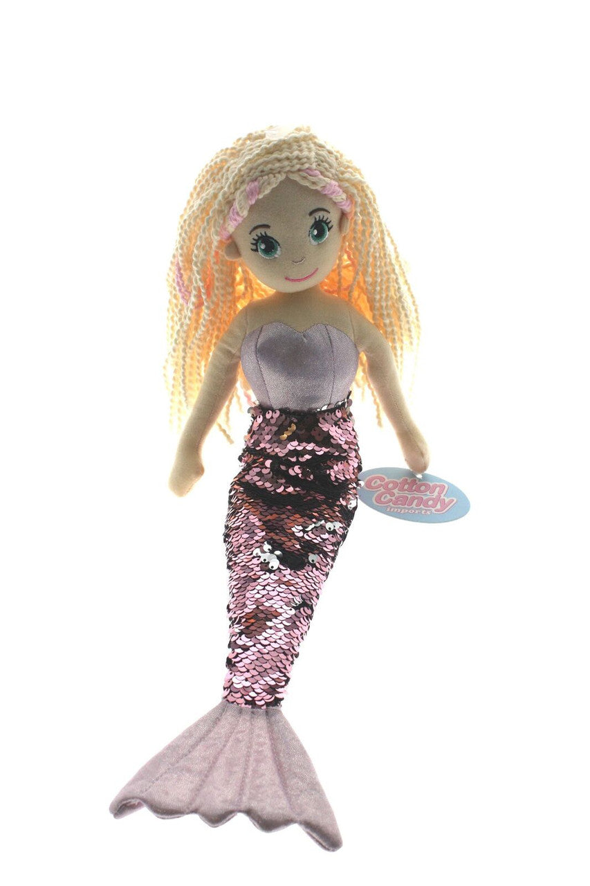 Cotton Candy - 70cm Jenni Pink Flip Sequinned Tail Mermaid