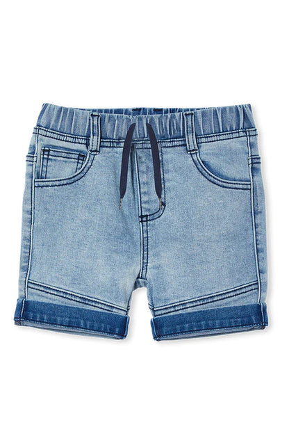 Knit Denim Shorts