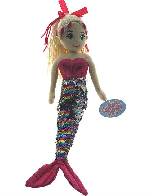 Cotton Candy - 45cm Isla Pink Rainbow Flip Mermaid