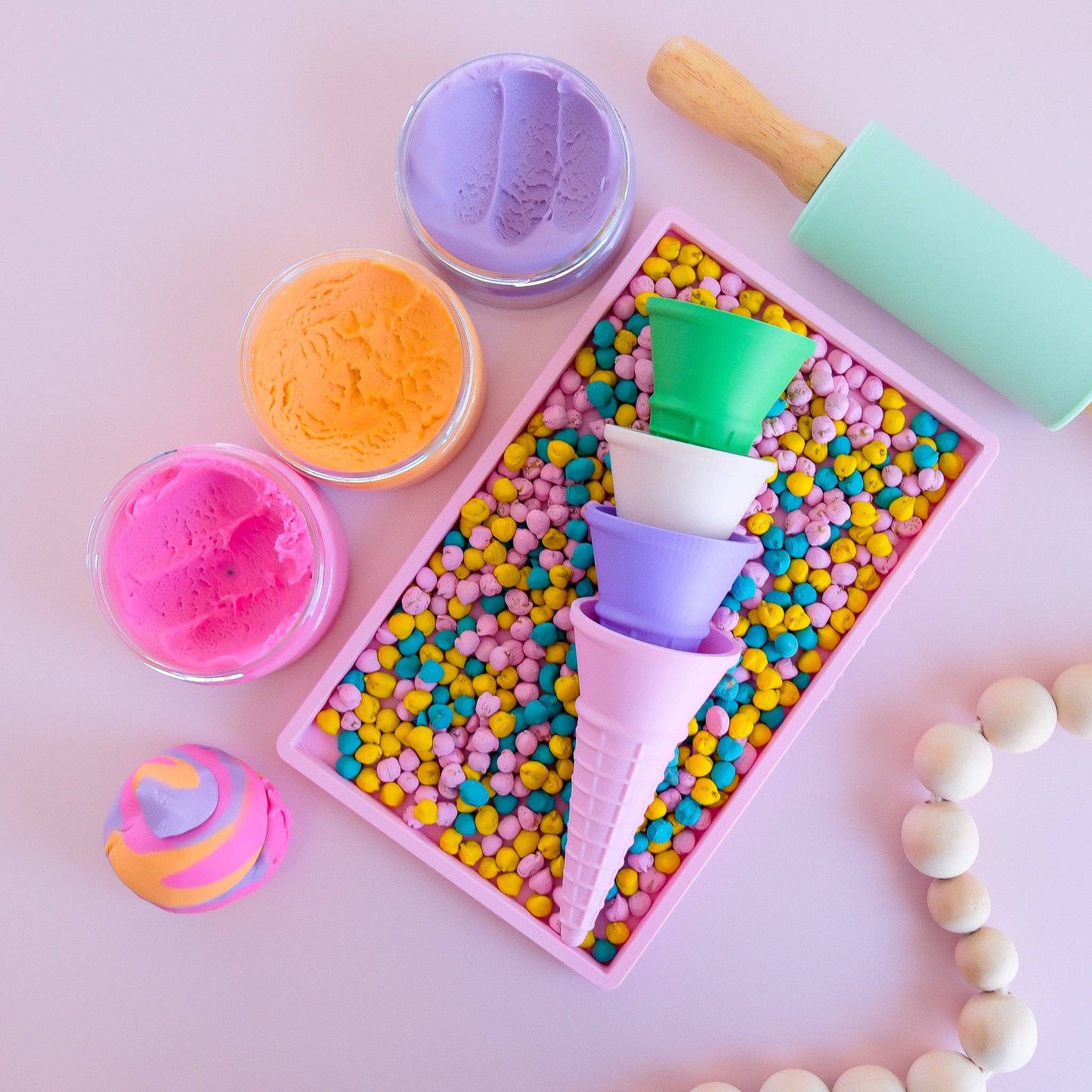 Play Sense Eco Playdough Eco Ice Cream Cone: Orange