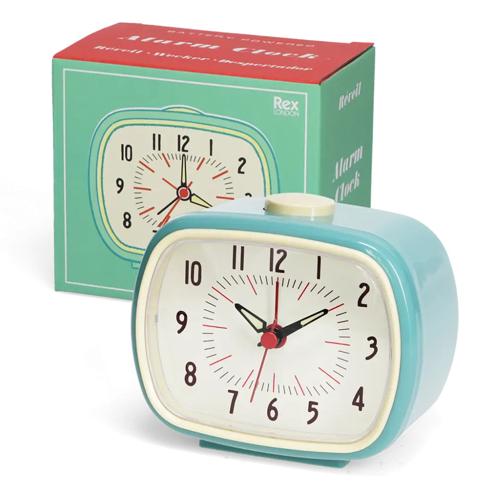 Rex London - Retro Alarm Clock - Blue