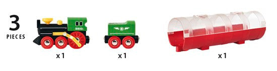 Brio - Steam Train and Tunnel, 3 pieces