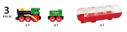 Brio - Steam Train and Tunnel, 3 pieces