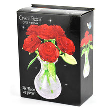 Crystal Puzzle 3D - Six Red Roses