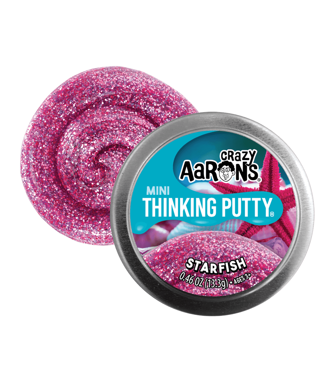 Crazy Aaron's Mini Thinking Putty - Starfish 2" Tin