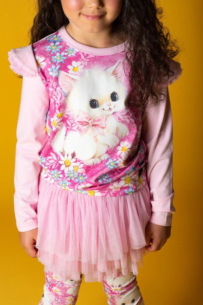 White Kitten Long Sleeve T-Shirt - Teen