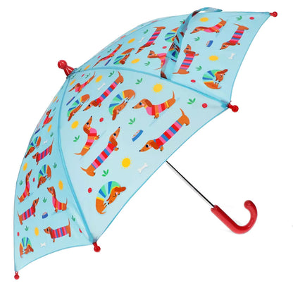 Rex London - Children's Push Up Umbrella - Sunny Sausage Dog