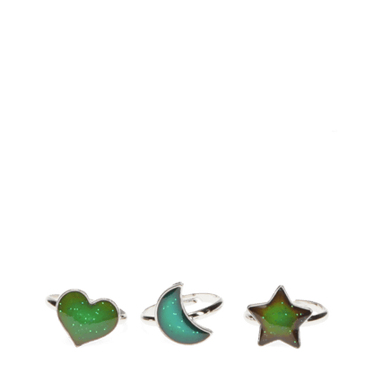Rex London Set of 3 Mood Rings - Heart, Star & Moon