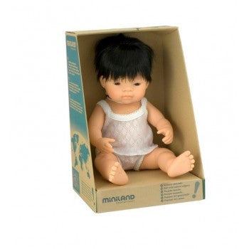 Miniland Doll  38cm - Asian Boy Baby Doll
