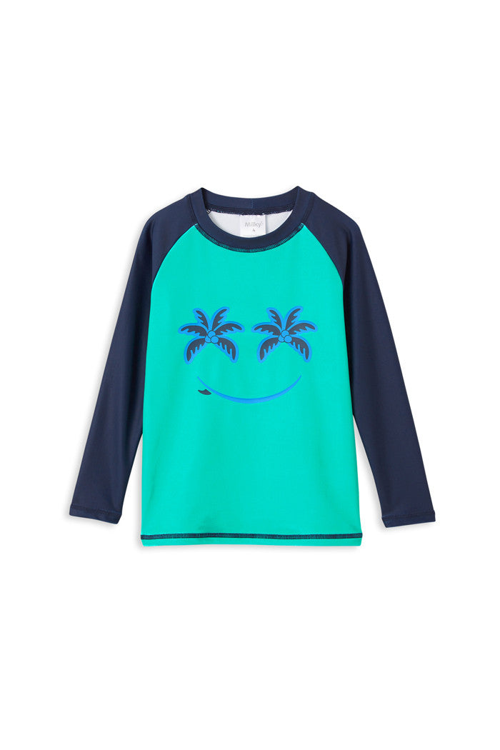 Milky - Boy's Green Pane Rash l Vest