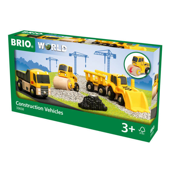 BRIO -  Wooden Construction Vehicles 5pc