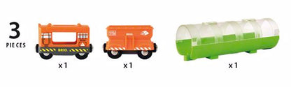 Brio - Cargo Train and Tunnel, 3 pieces