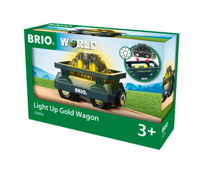 BRIO World - Light Up Gold Wagon - 2piece