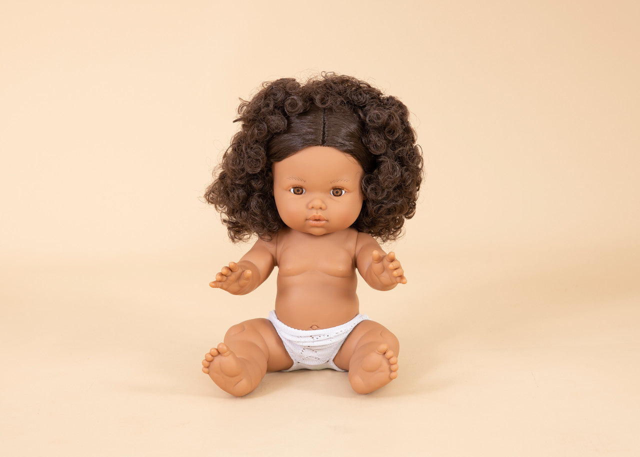 Mini Colettos – Brunette Curly Hair Girl Doll - Zaara 34cm