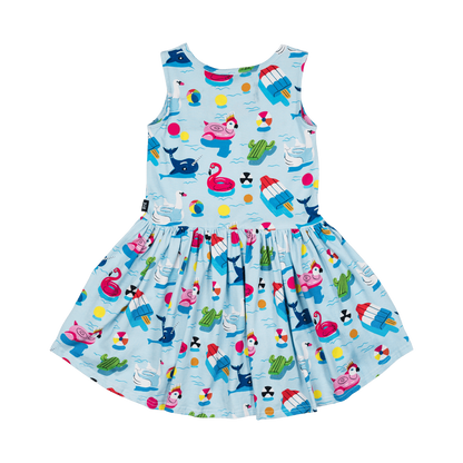 Pool Party Sleeveless Drop Waist Dress