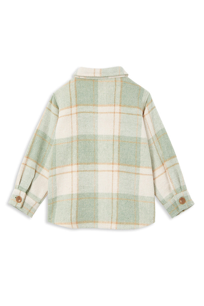 Milky - Soft Green Check Overshirt (sizes 2-7)