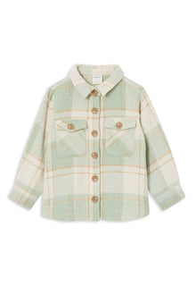 Milky - Soft Green Check Overshirt (sizes 2-7)