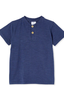 Oil Blue Slub Henley