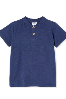Oil Blue Slub Henley