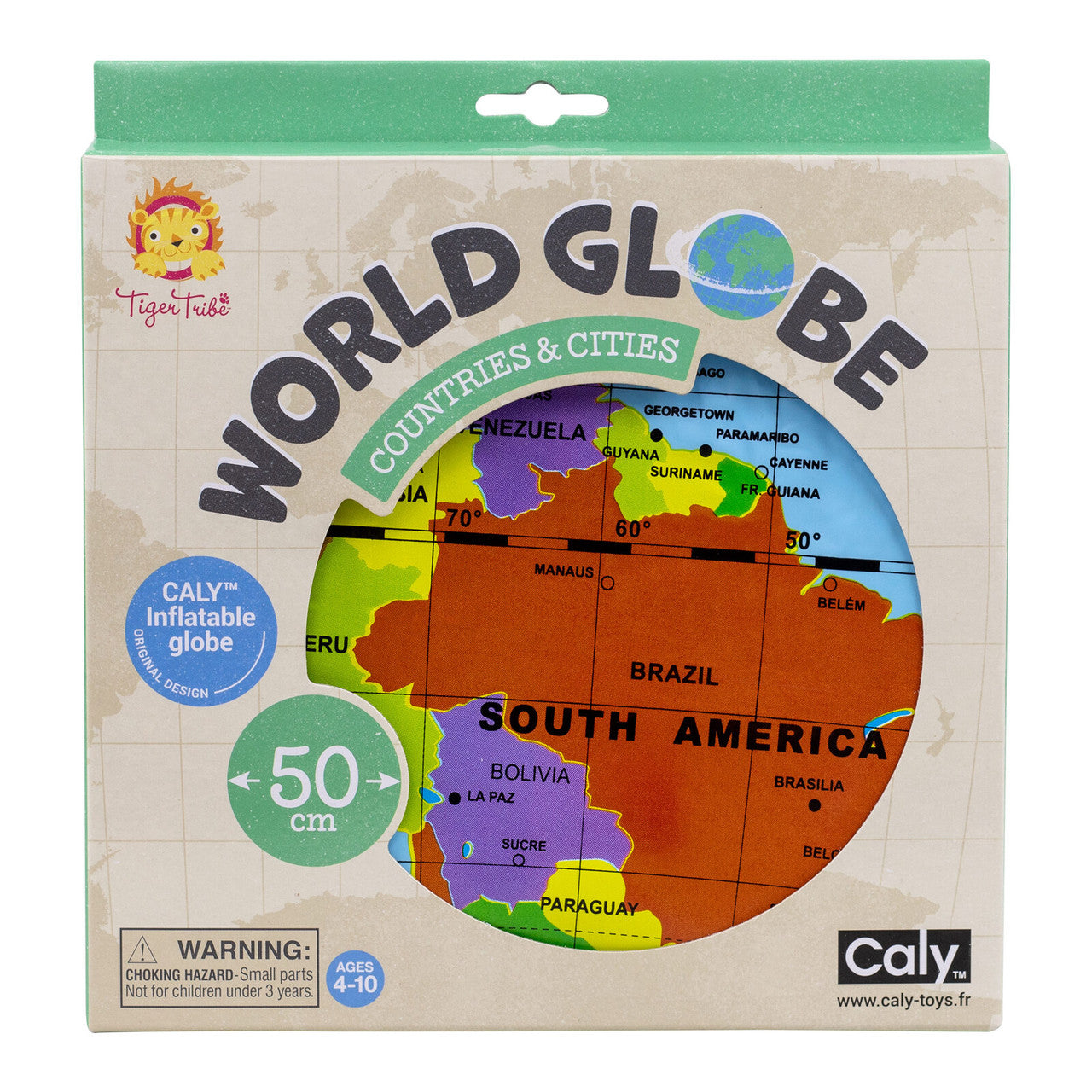 Tiger Tribe World Globe Countries & Cities - 50cm