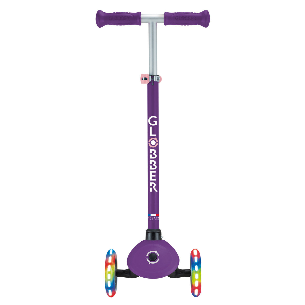 Globber - PRIMO Scooter with Lights and Griptape - Purple/ Pastel Pink