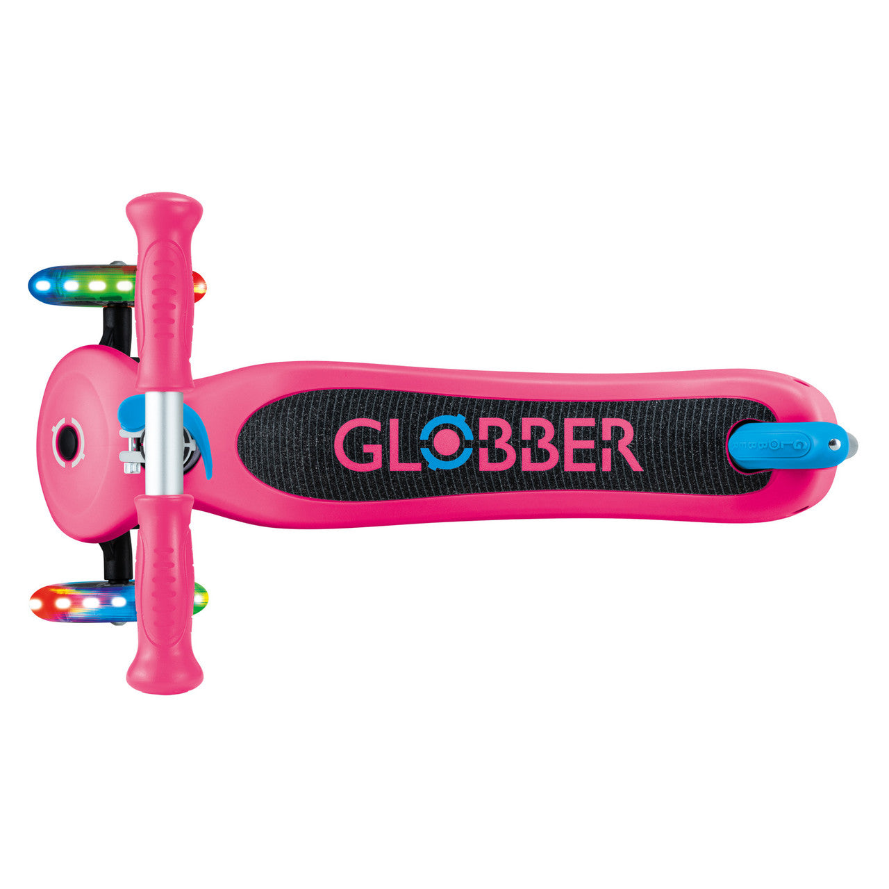 Globber PRIMO V2 Scooter with Lights and Griptape - Fuchsia / Sky Blue