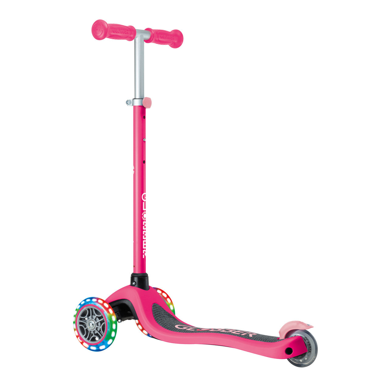 Globber PRIMO V2 Scooter with Lights and Griptape - Fuchsia / Pastel Pink