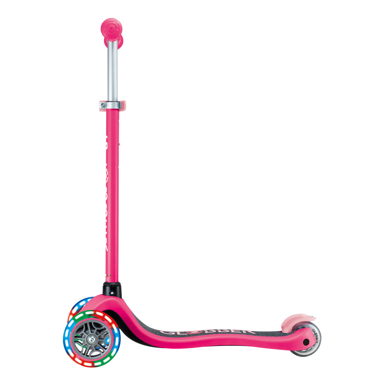 Globber PRIMO V2 Scooter with Lights and Griptape - Fuchsia / Pastel Pink