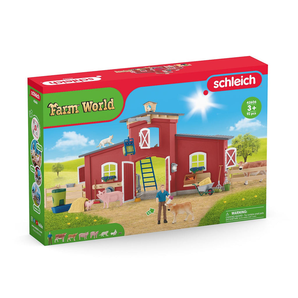 Schleich Farm Life -  Large Red Barn with Animals and Accessories 42606
