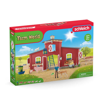 Schleich Farm Life -  Large Red Barn with Animals and Accessories 42606