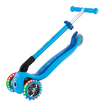 Globber - PRIMO FOLDABLE LIGHTS - Sky Blue/Navy Blue