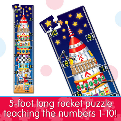 The Learning Journey - Long & Tall Puzzle - 123 Rocket Ship