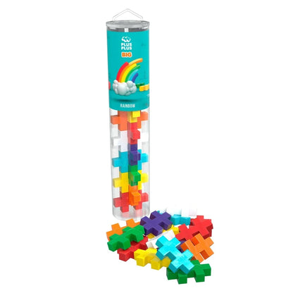 Plus-Plus BIG Rainbow 15 Piece Tube with oversized colourful STEM building blocks for toddlers