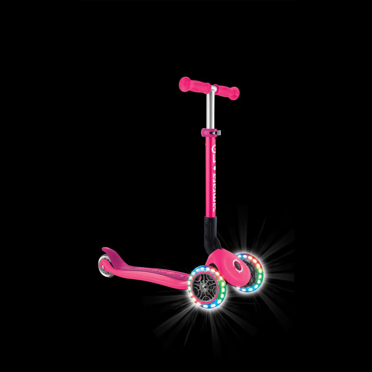 Globber - JUNIOR FOLDABLE LIGHTS Scooter - Fuschia Pink