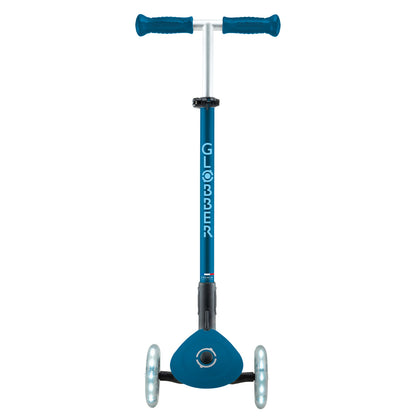 Globber - PRIMO FOLDABLE PLUS  Scooter with Lights  - Petrol Blue/Light Blue