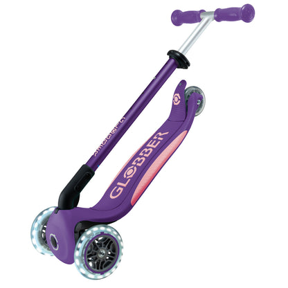 Globber - PRIMO FOLDABLE PLUS Scooter with Lights - Purple/Pastel Pink