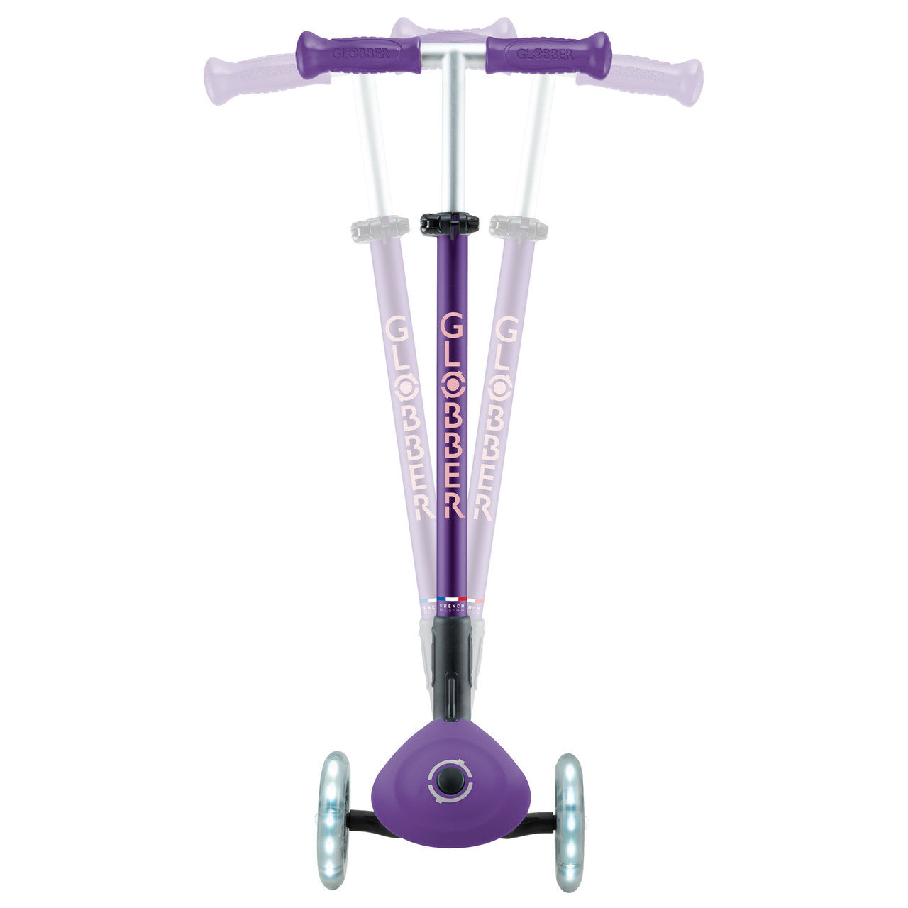 Globber - PRIMO FOLDABLE PLUS Scooter with Lights - Purple/Pastel Pink **Damaged Packaging**